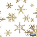 1175 – Flocos de Neve Dourado Branco