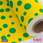 1123 - Bolinhas Verde Fundo Amarelo